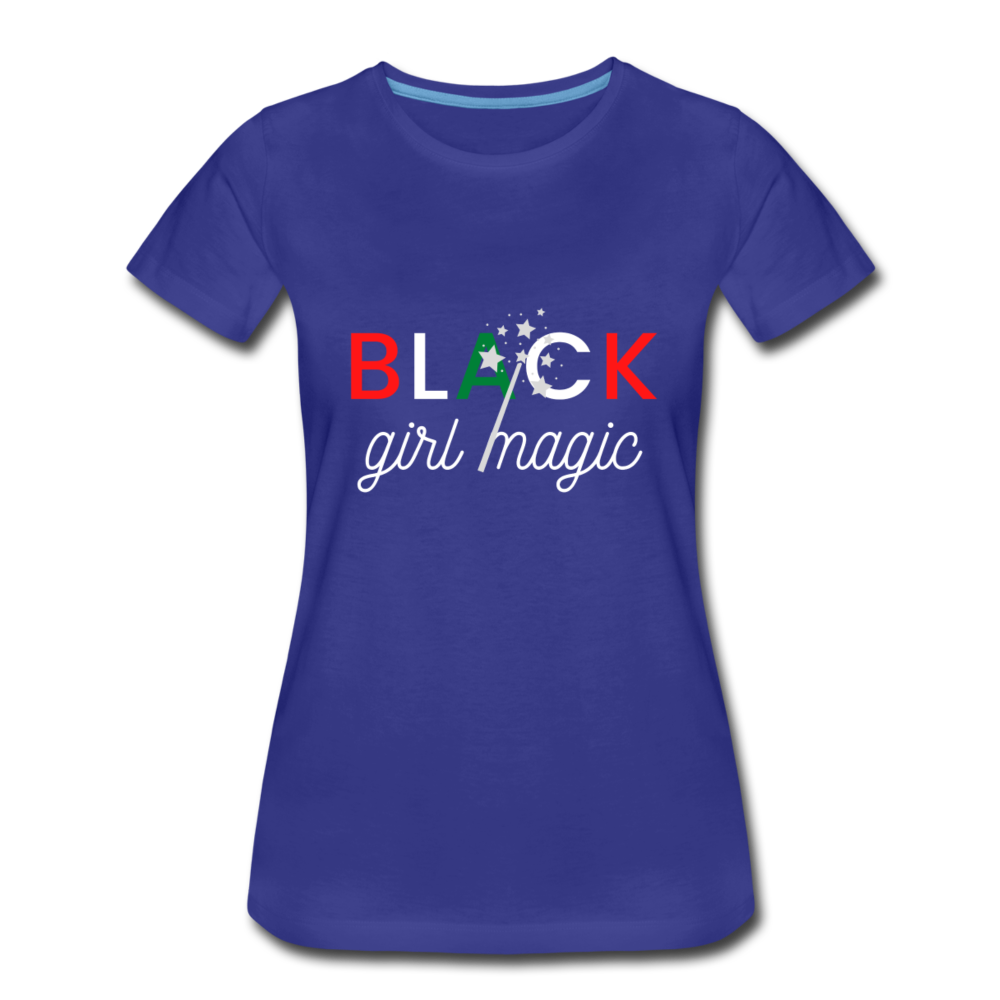 Women’s Premium T-Shirt Black Girl Magic Red, White,Green - royal blue