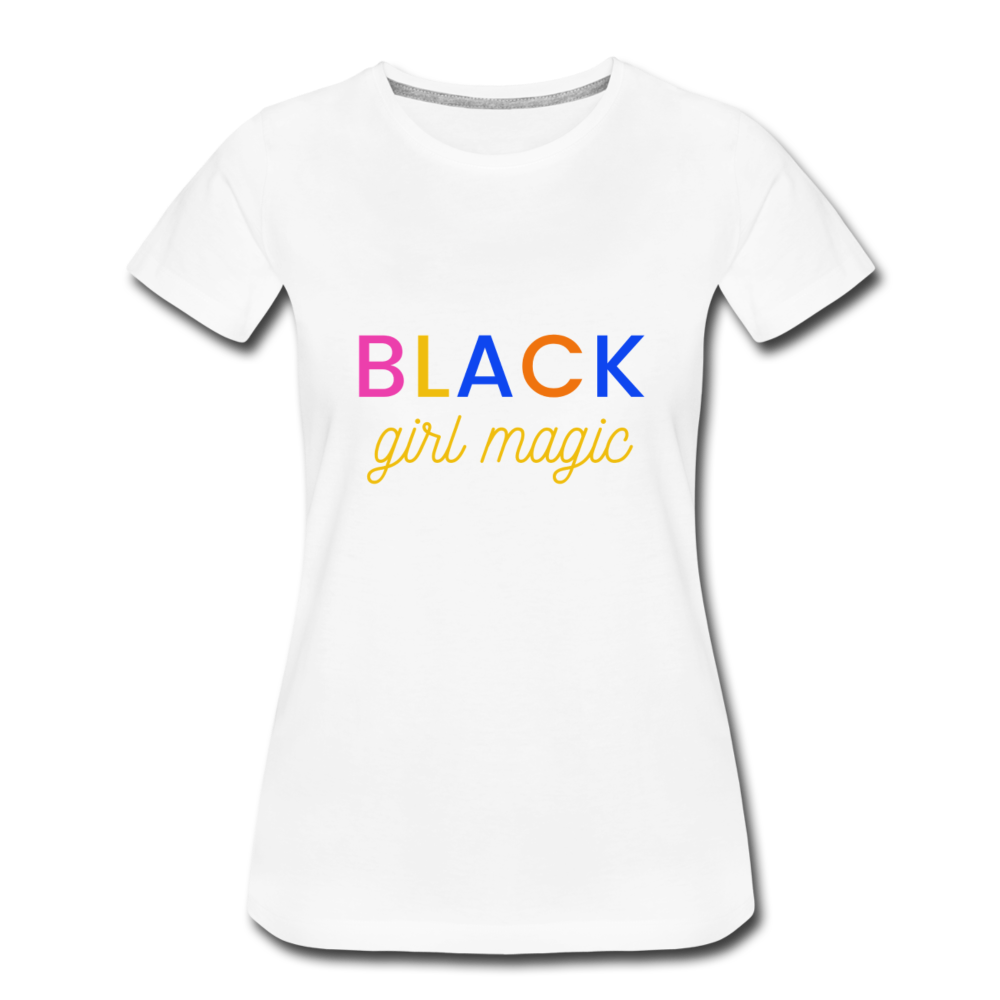 Women’s Premium T-Shirt Black Girl Magic Yellow multi colors - white