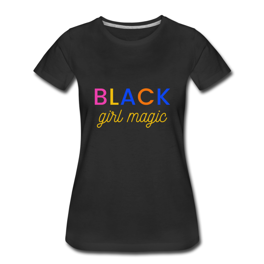 Women’s Premium T-Shirt Black Girl Magic Yellow multi colors - black