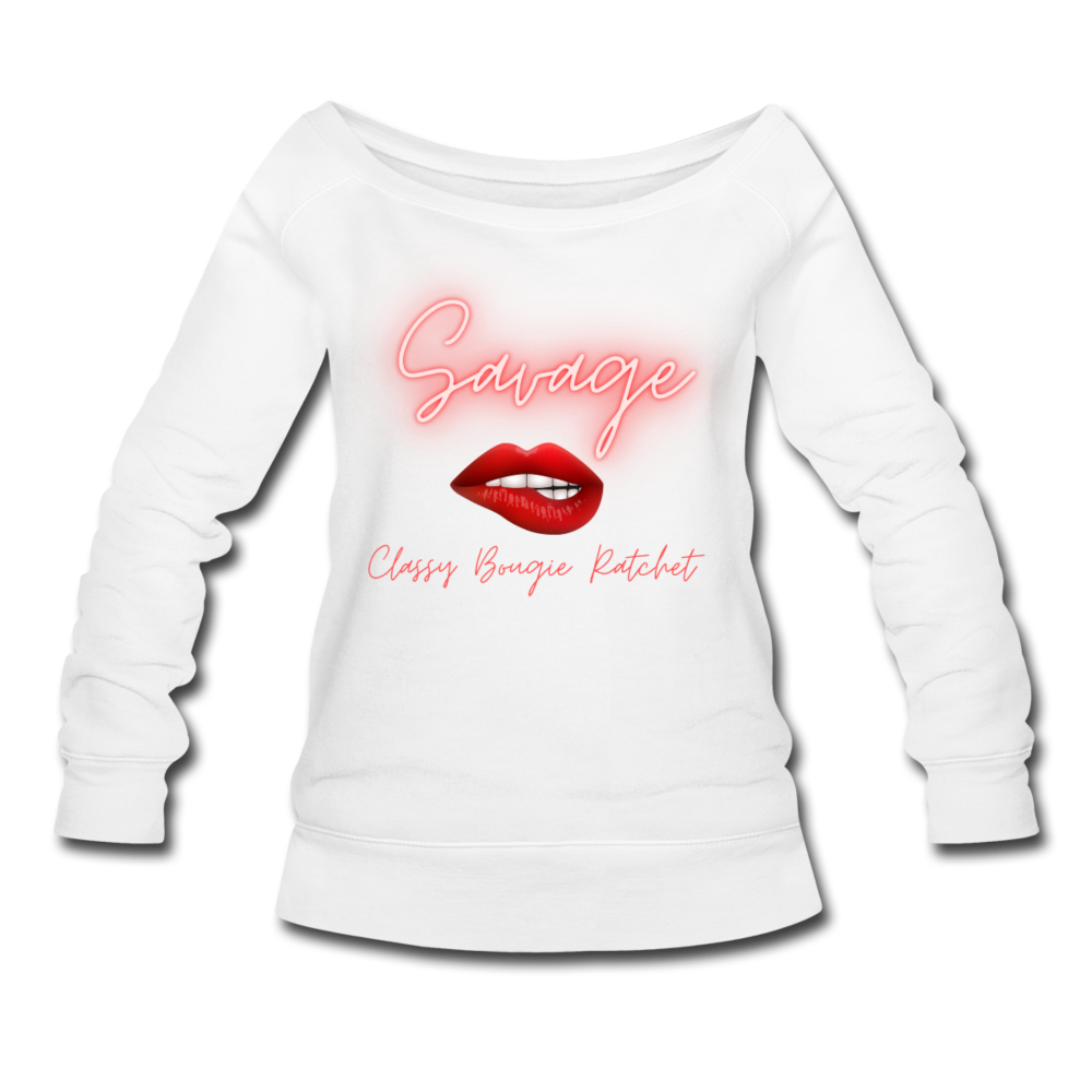 Women's Wideneck Sweatshirt - white