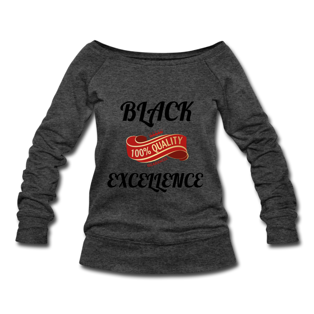 Women's Wideneck Sweatshirt Excellence Edition - heather black